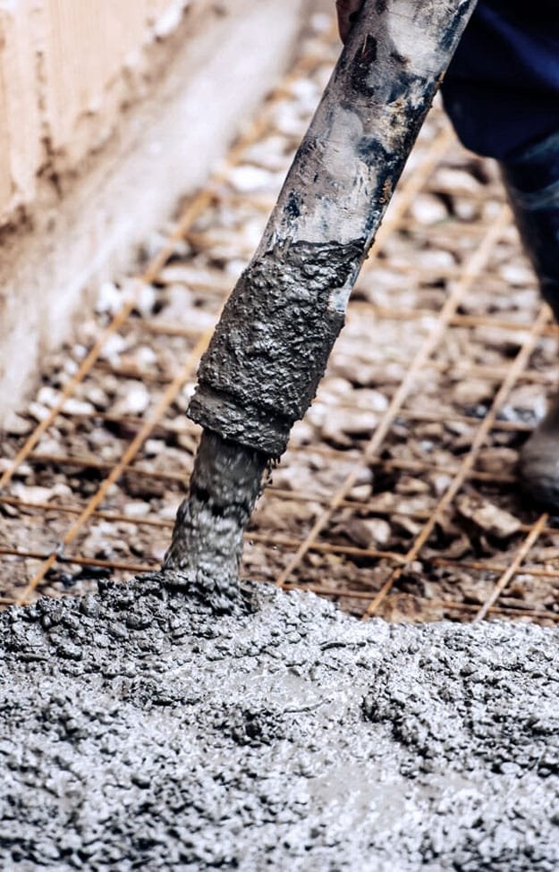 Concrete pour closeup